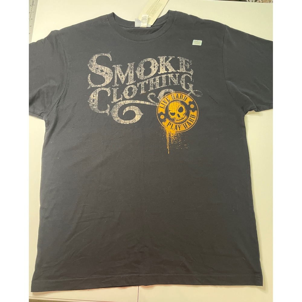 NWT Smoke Clothing Co Tony Stewart NASCAR T-Shirt Black Skull Graphic Mens XL